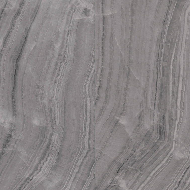 Gemma 24" x 48" Polished Gray Onyx Porcelain Tile