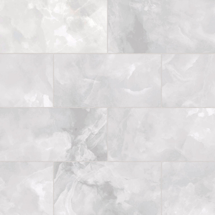 Gemma 12'' x 24'' Polished White Onyx Porcelain Tile