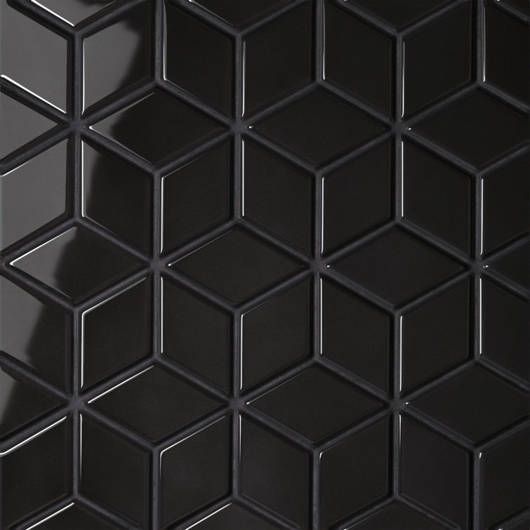 Le Cafe 2" x 3" Diamond Glossy Porcelain Mosaic Tile