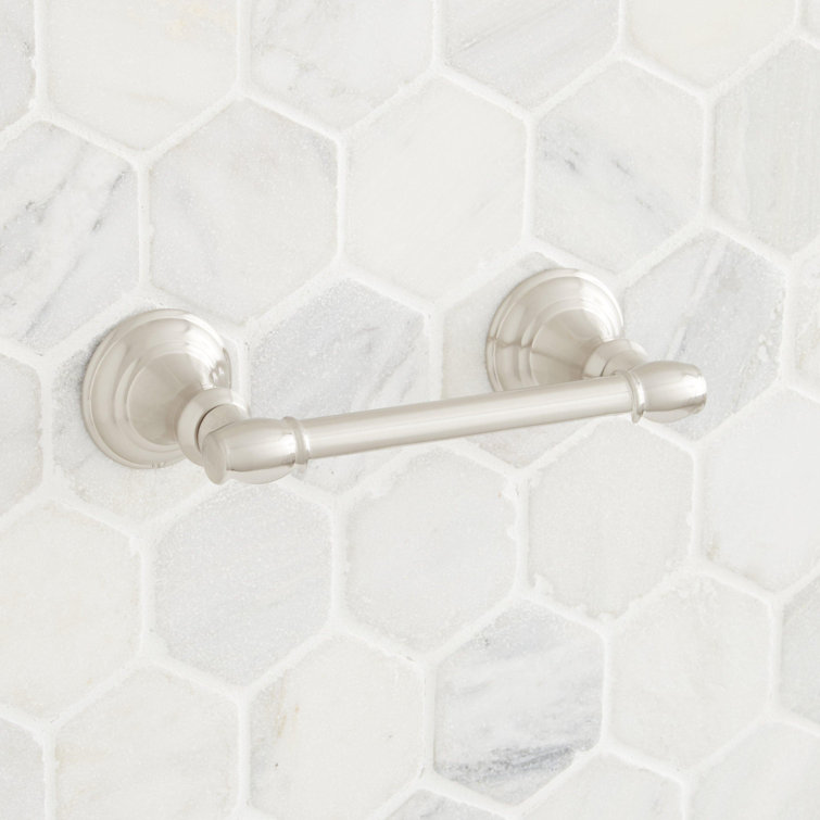 Brushed Nickel Double Post Wall Mounted Toilet Paper Holder