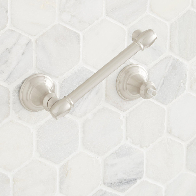 Brushed Nickel Double Post Wall Mounted Toilet Paper Holder