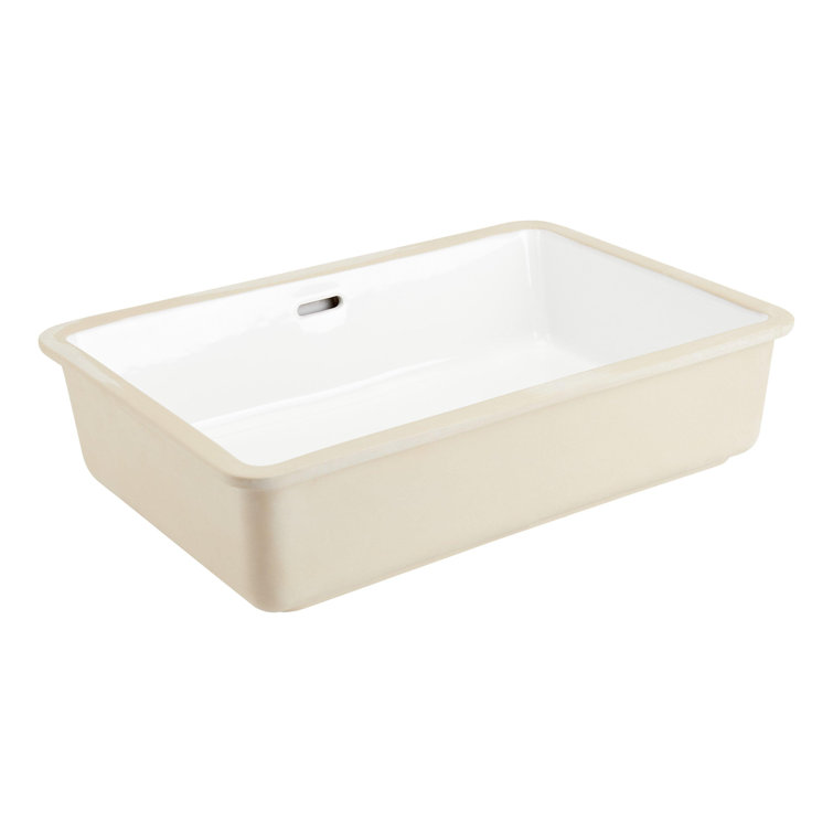 Destin 23" Rectangular White Ceramic Undermount Bathroom Sink