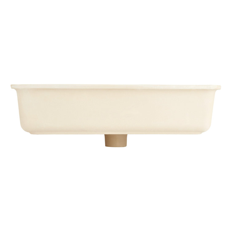 Destin 23" Rectangular White Ceramic Undermount Bathroom Sink