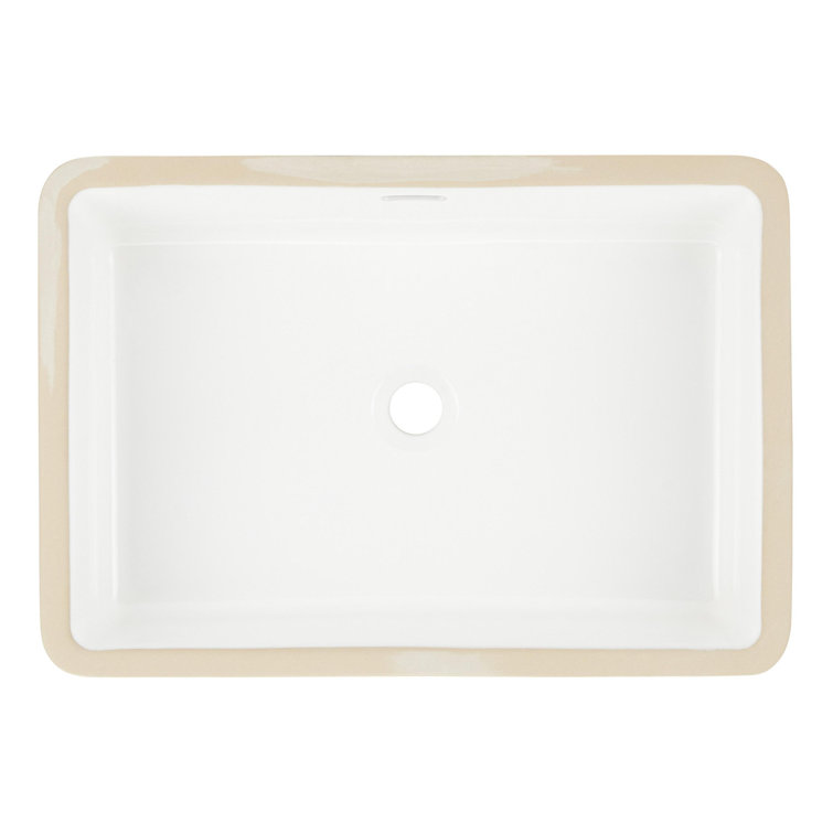 Destin 23" Rectangular White Ceramic Undermount Bathroom Sink