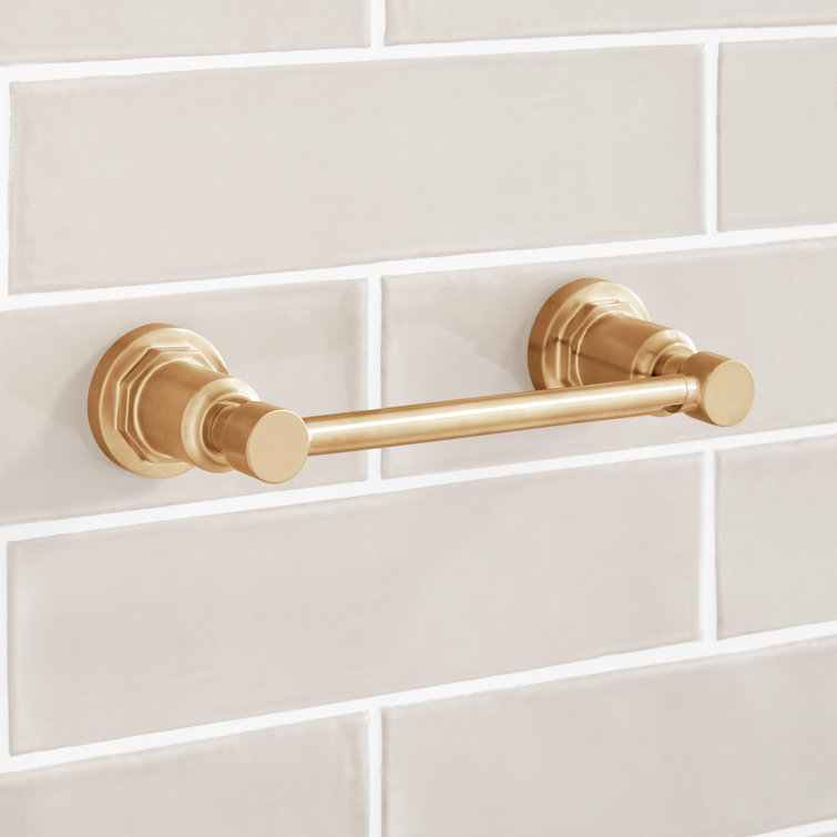 Brushed Gold Wall Mounted Pivoting Toilet Paper Holder
