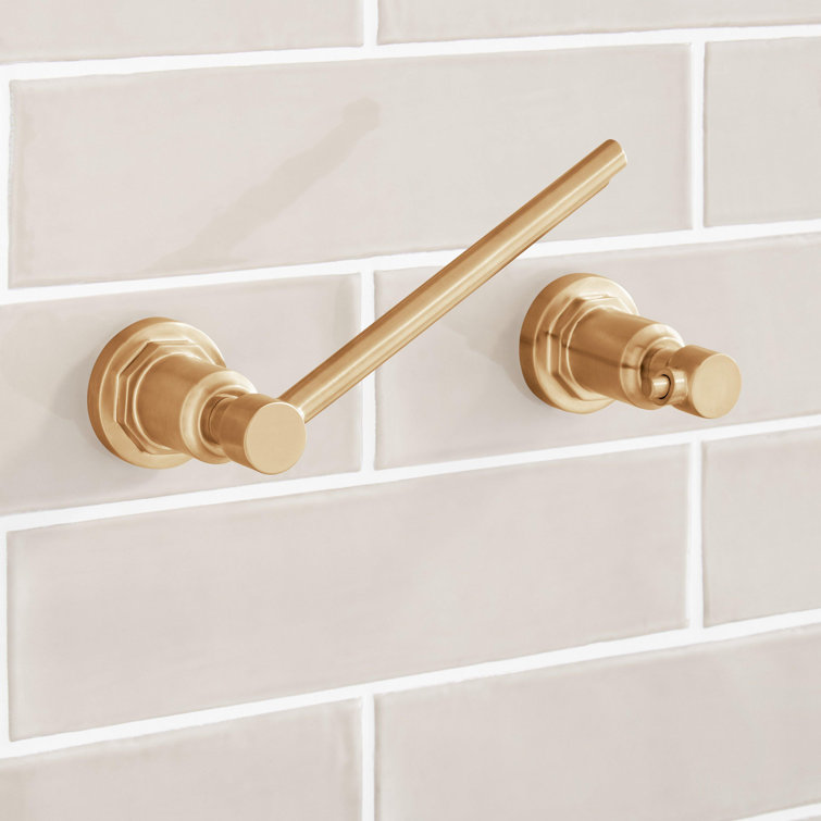 Brushed Gold Wall Mounted Pivoting Toilet Paper Holder