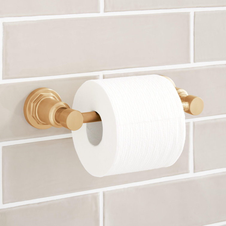 Brushed Gold Wall Mounted Pivoting Toilet Paper Holder