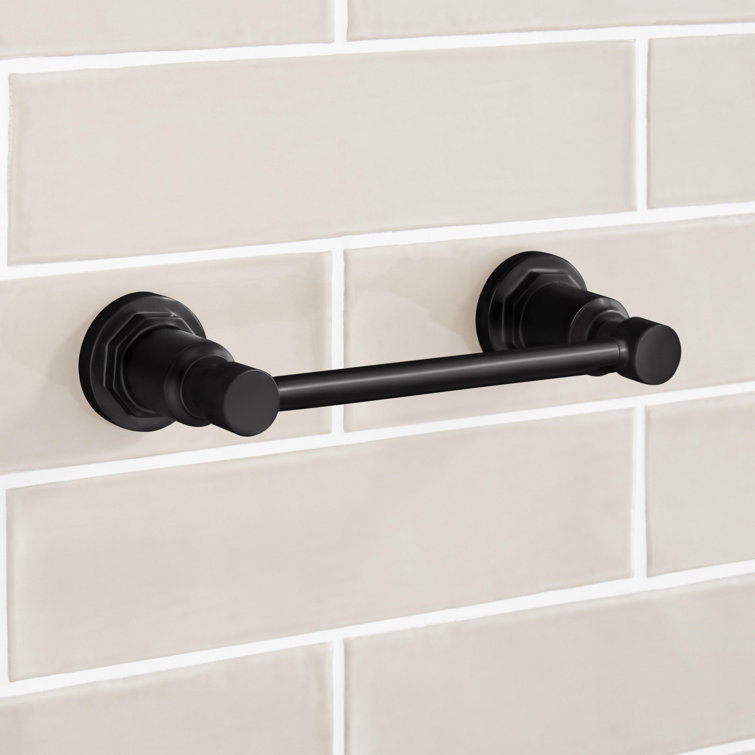 Matte Black Wall Mounted Pivoting Toilet Paper Holder