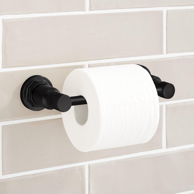 Matte Black Wall Mounted Pivoting Toilet Paper Holder