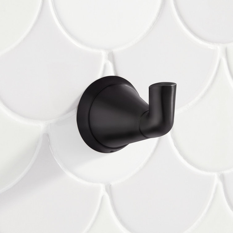 Matte Black Metal Single Robe Hook