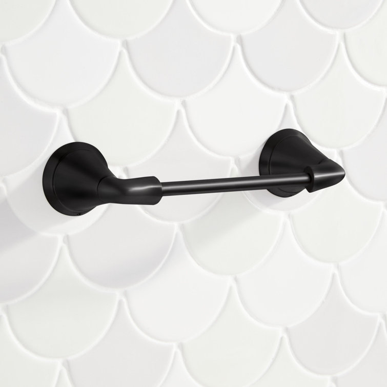 Matte Black Zinc Wall Mounted Pivoting Toilet Paper Holder