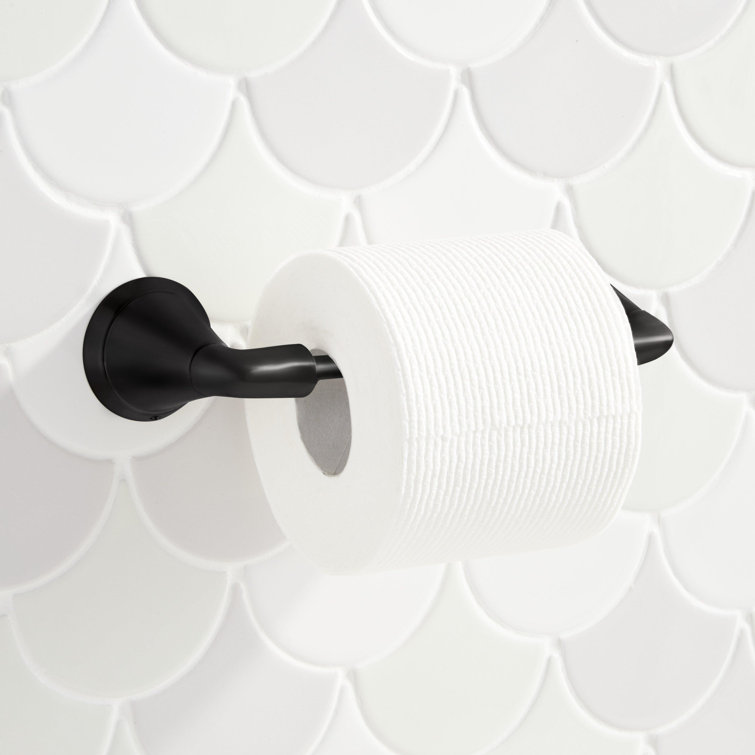 Matte Black Zinc Wall Mounted Pivoting Toilet Paper Holder