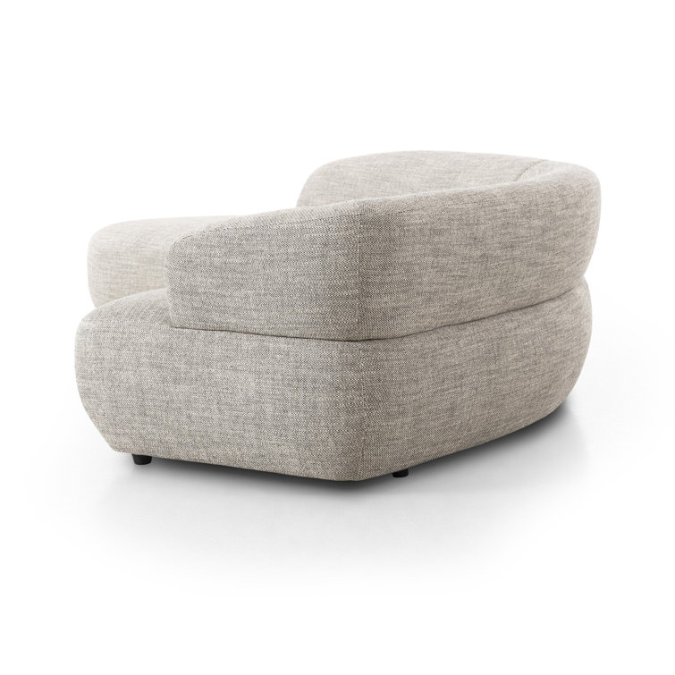 Gray Curved Polyester Blend 2-Piece Sectional Sofa