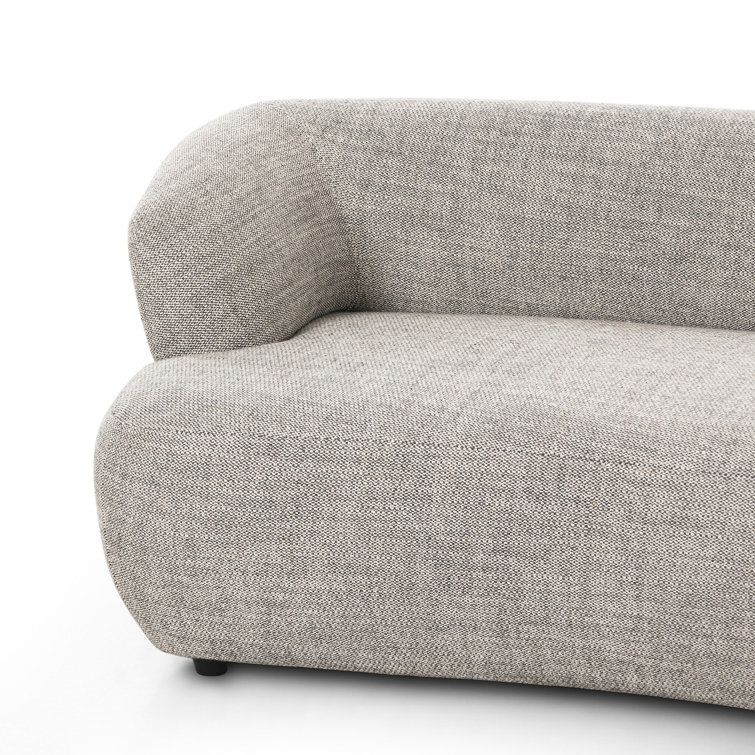 Gray Curved Two-Piece Polyester Blend Sectional Sofa
