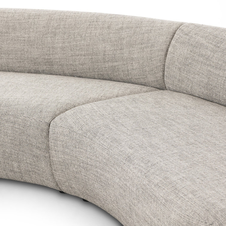 Gray Curved Two-Piece Polyester Blend Sectional Sofa