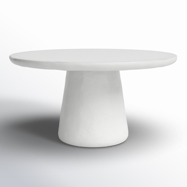 60" White Round Pedestal Dining Table
