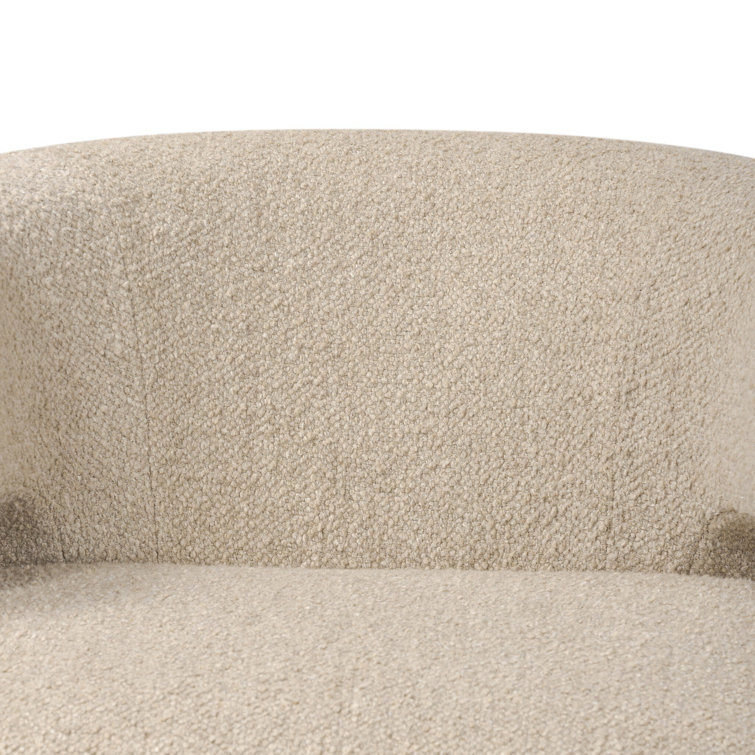 Berber Oatmeal Linen Blend Swivel Barrel Chair with Wood Base