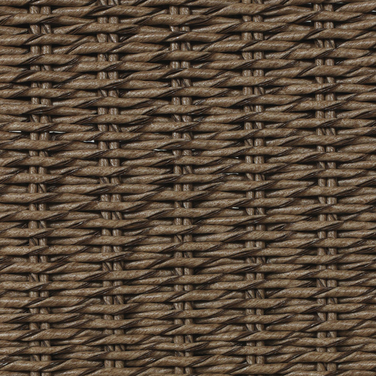 Armless Faux Hyacinth and Teak Outdoor Dining Chair