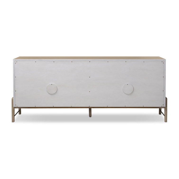 Yucca Oak Veneer Sideboard with Leather Accents