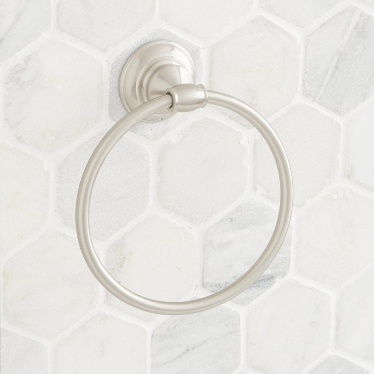 Brushed Nickel Round Wall Mounted Towel Ring