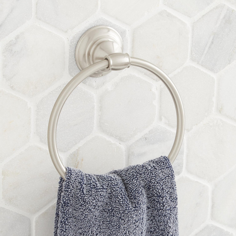 Brushed Nickel Round Wall Mounted Towel Ring