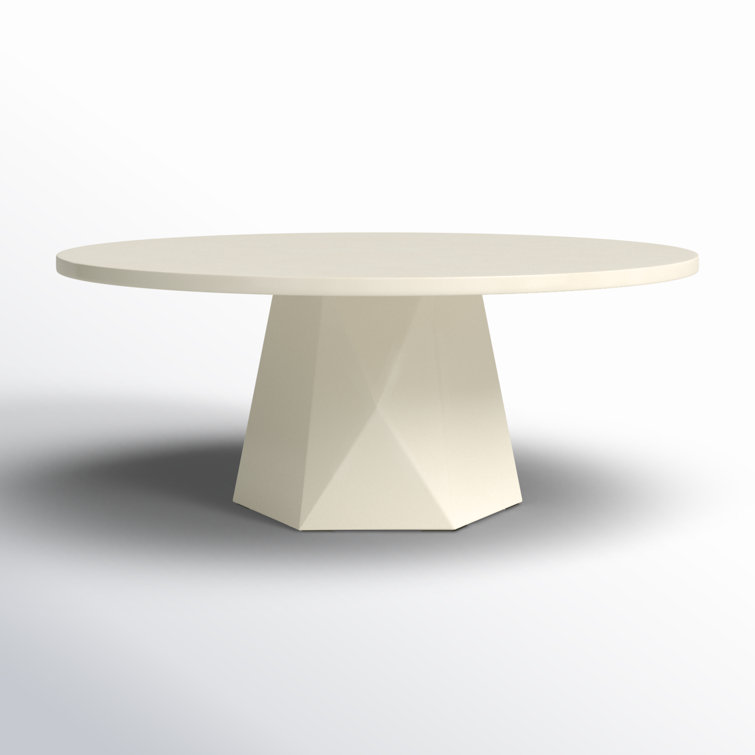 Schuller 40'' White Polished Concrete Round Coffee Table