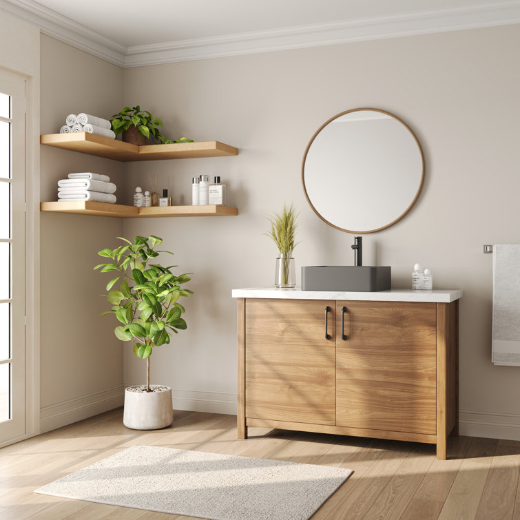 Black Square Concrete Above-Counter Vessel Bathroom Sink