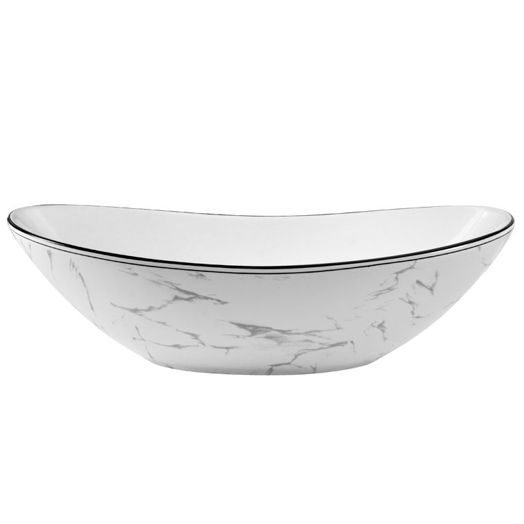 DeerValley 20" White Ceramic Oval Vessel Bathroom Sink