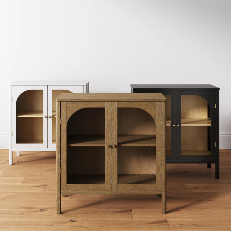 Mason 31'' Light Brown Oak Sideboard with Glass Doors