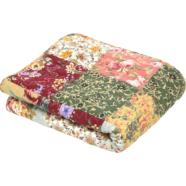 Antique Chic Floral Paisley Cotton Throw - 50"x60"