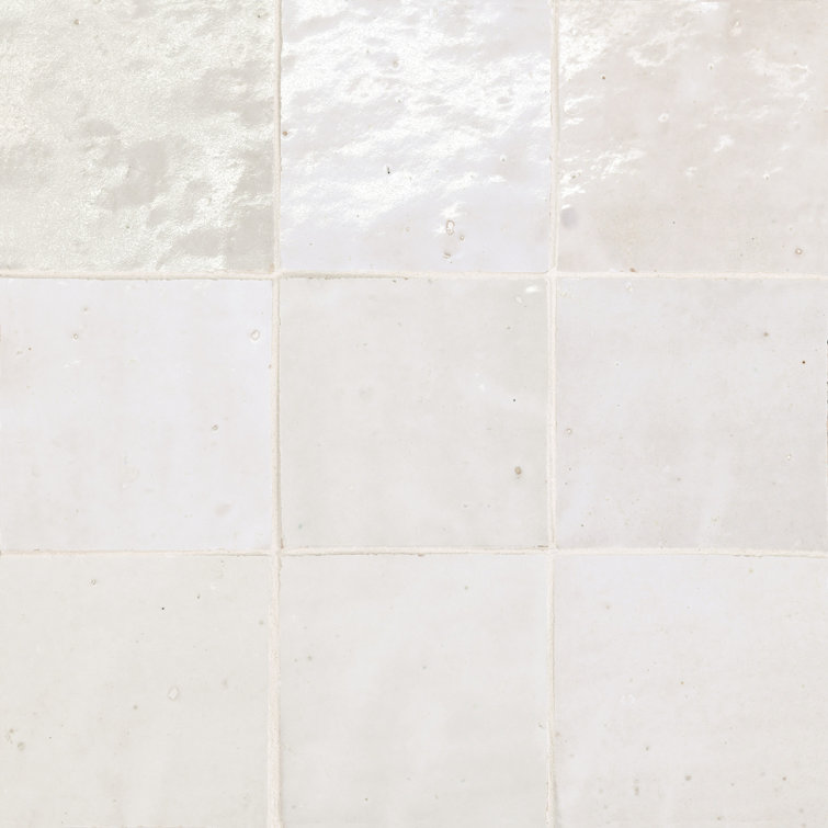 Blanc Moroccan Glossy Ceramic Square Shower Tile