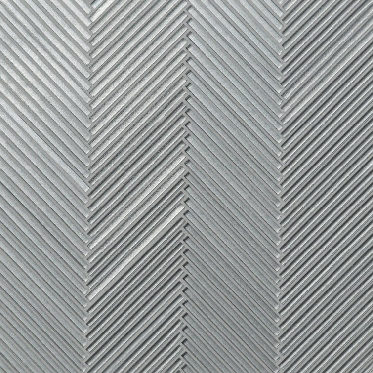 Silver Glass and Marble Mosaic Rectangle Tile