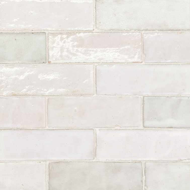 Blanc Glossy Ceramic 2x6 Thinset Mortar Tile