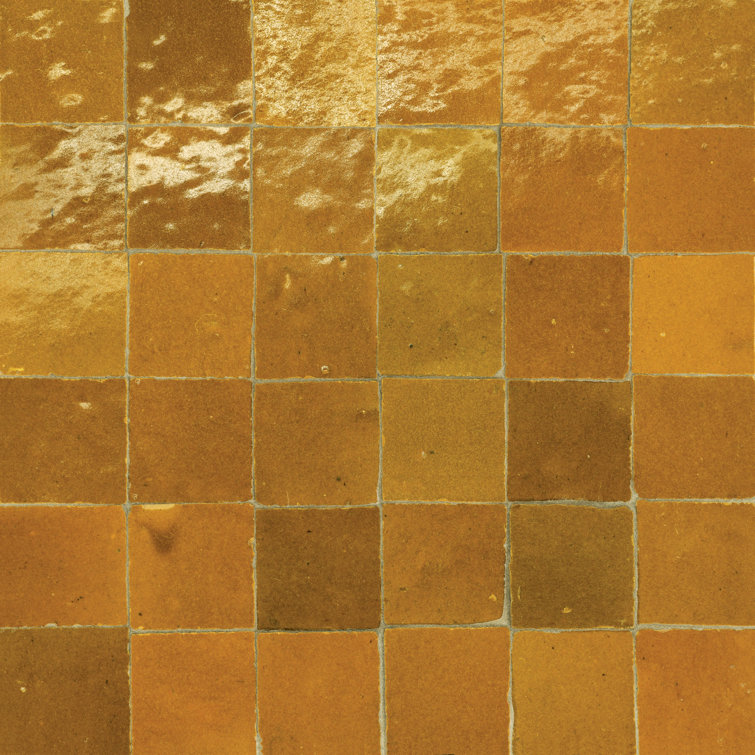 Caramel 2" x 2" Glossy Ceramic Outdoor Mosaic Tile