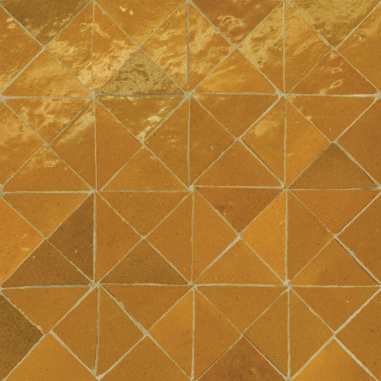 Zagora Caramel Triangle Glossy Zellige Mosaic Tile