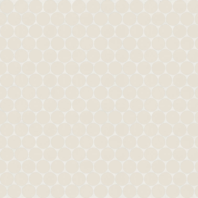 Sand Dollar Beige Round Matte Porcelain Mosaic Tile