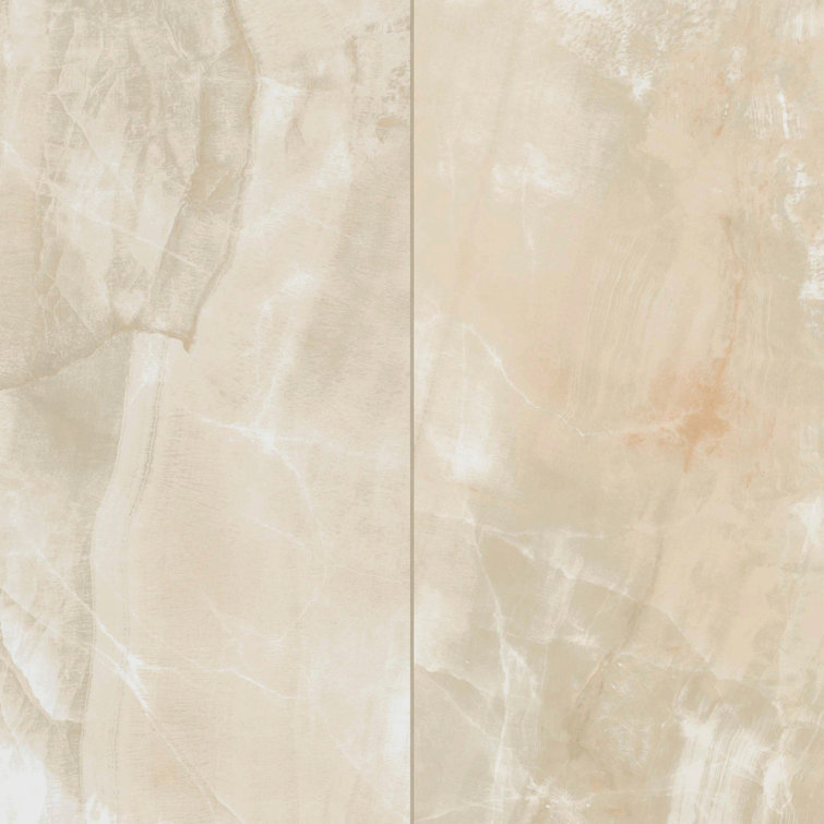 Gemma 24" x 48" Polished Beige Onyx Porcelain Tile