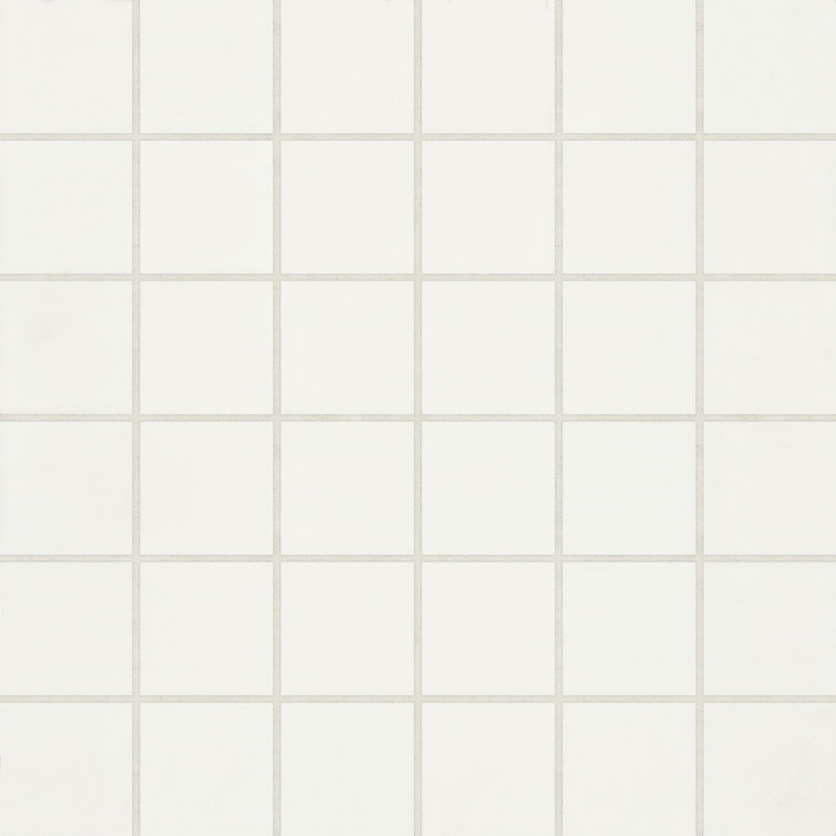 Pearl White Matte Square Porcelain Mosaic Tile