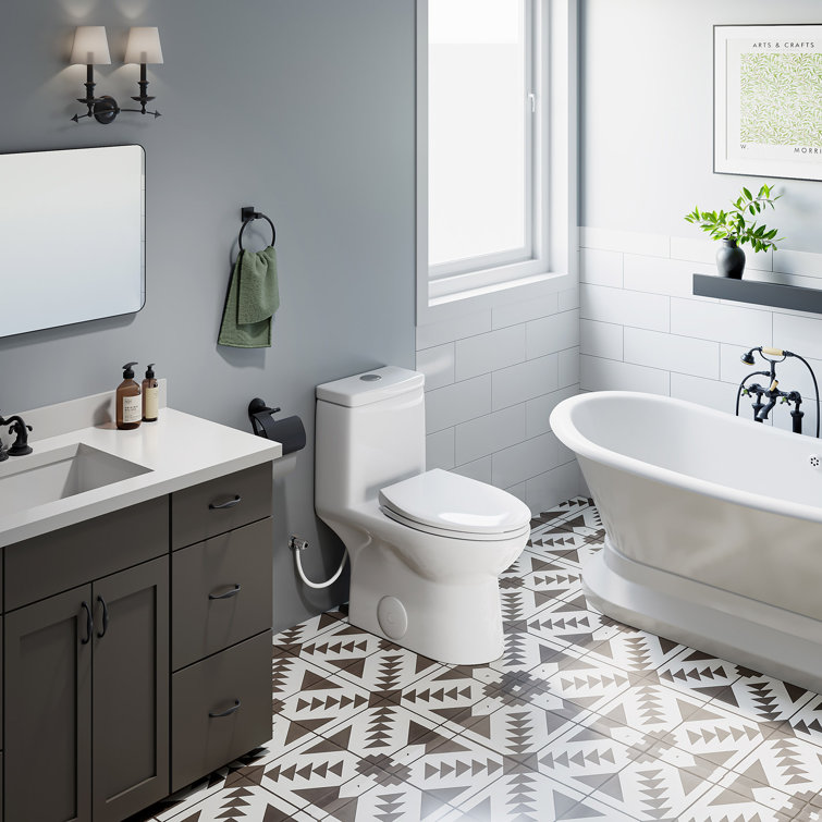 Greta White Vitreous China Dual-Flush Elongated Toilet