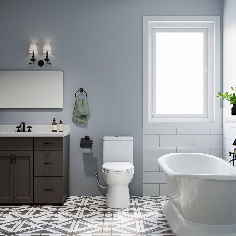 Greta White Vitreous China Dual-Flush Elongated Toilet