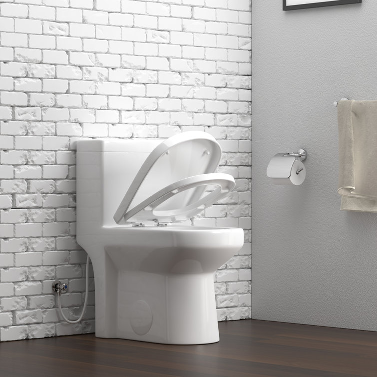 Compact White Vitreous China Dual Flush Round Toilet