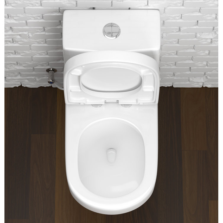 Compact White Vitreous China Dual Flush Round Toilet