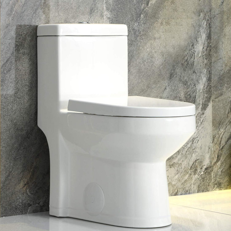 Compact White Vitreous China Dual Flush Round Toilet