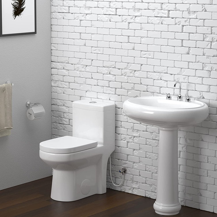 Compact White Vitreous China Dual Flush Round Toilet