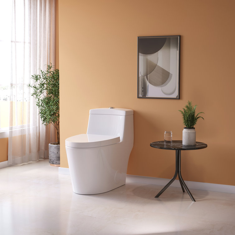 Greta White Elongated One-Piece Dual Flush Toilet