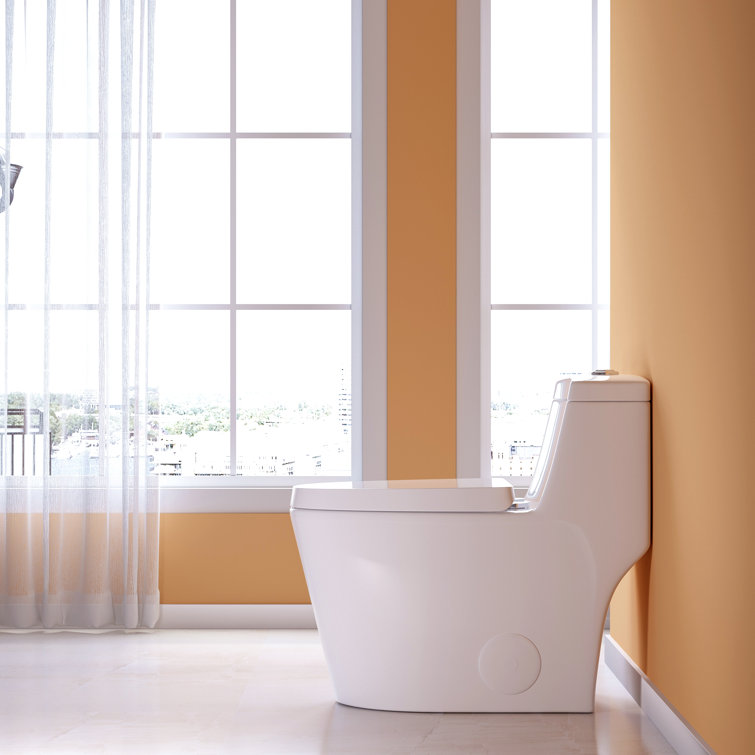 Greta White Elongated One-Piece Dual Flush Toilet