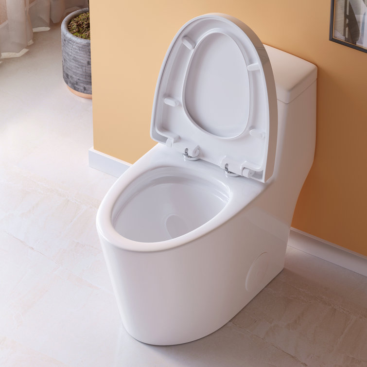 Greta White Elongated One-Piece Dual Flush Toilet