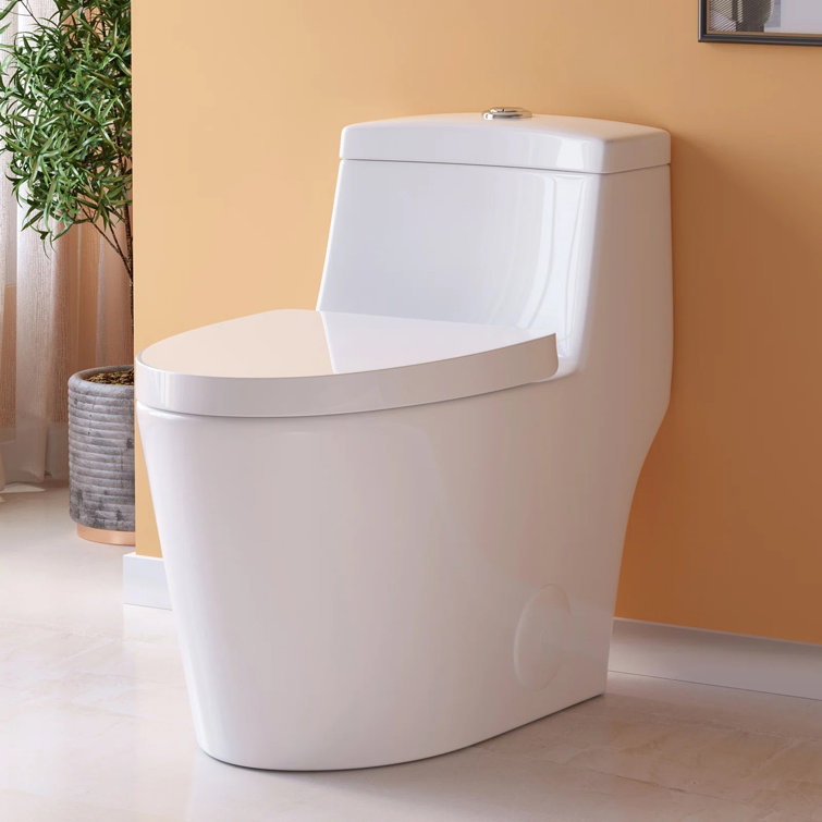 Greta White Elongated One-Piece Dual Flush Toilet