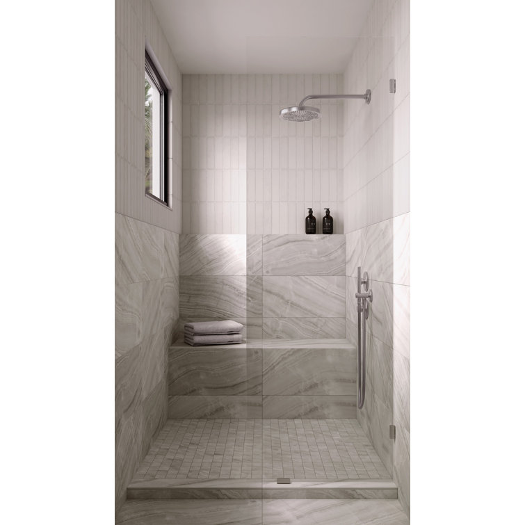 Gemma Large Format Honed White Porcelain Tile