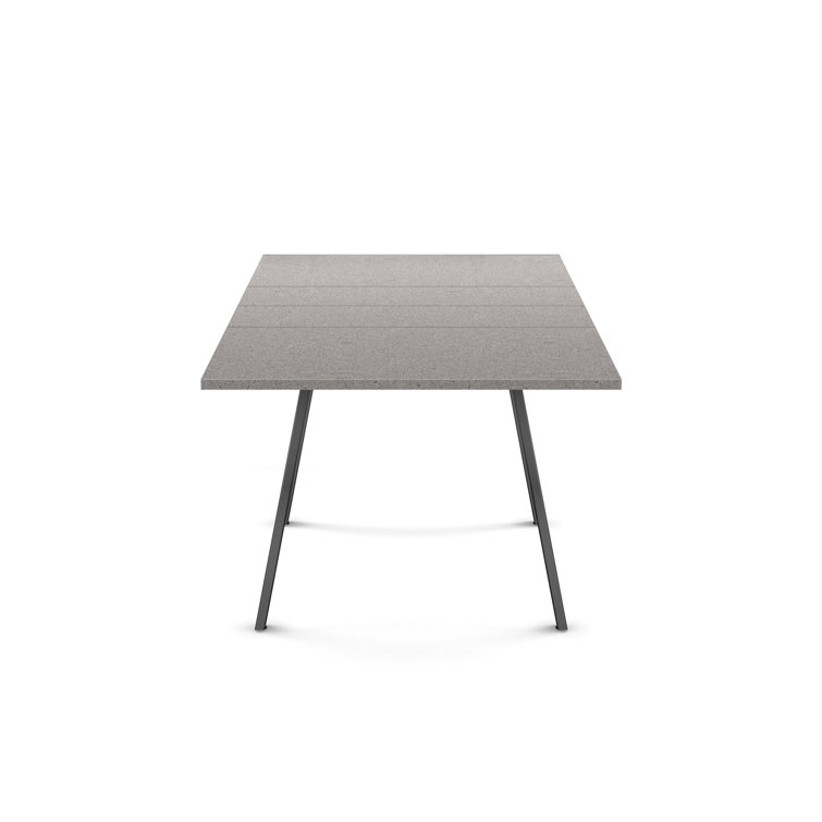 Gray Thermofused Laminate Extendable Dining Table Set with 4 Chairs